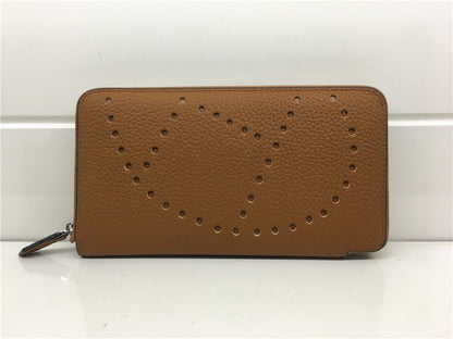 Lychee Pattern Top Layer Cowhide Classic Clutch