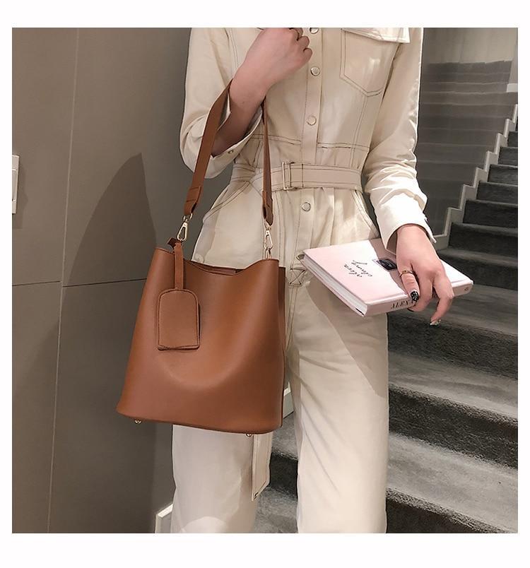 Simple net red bucket bag