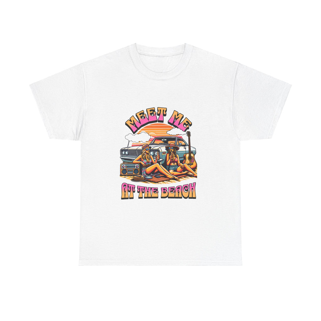 Meet Me at the Beach - Sunset Paradise Heavy Cotton Tee