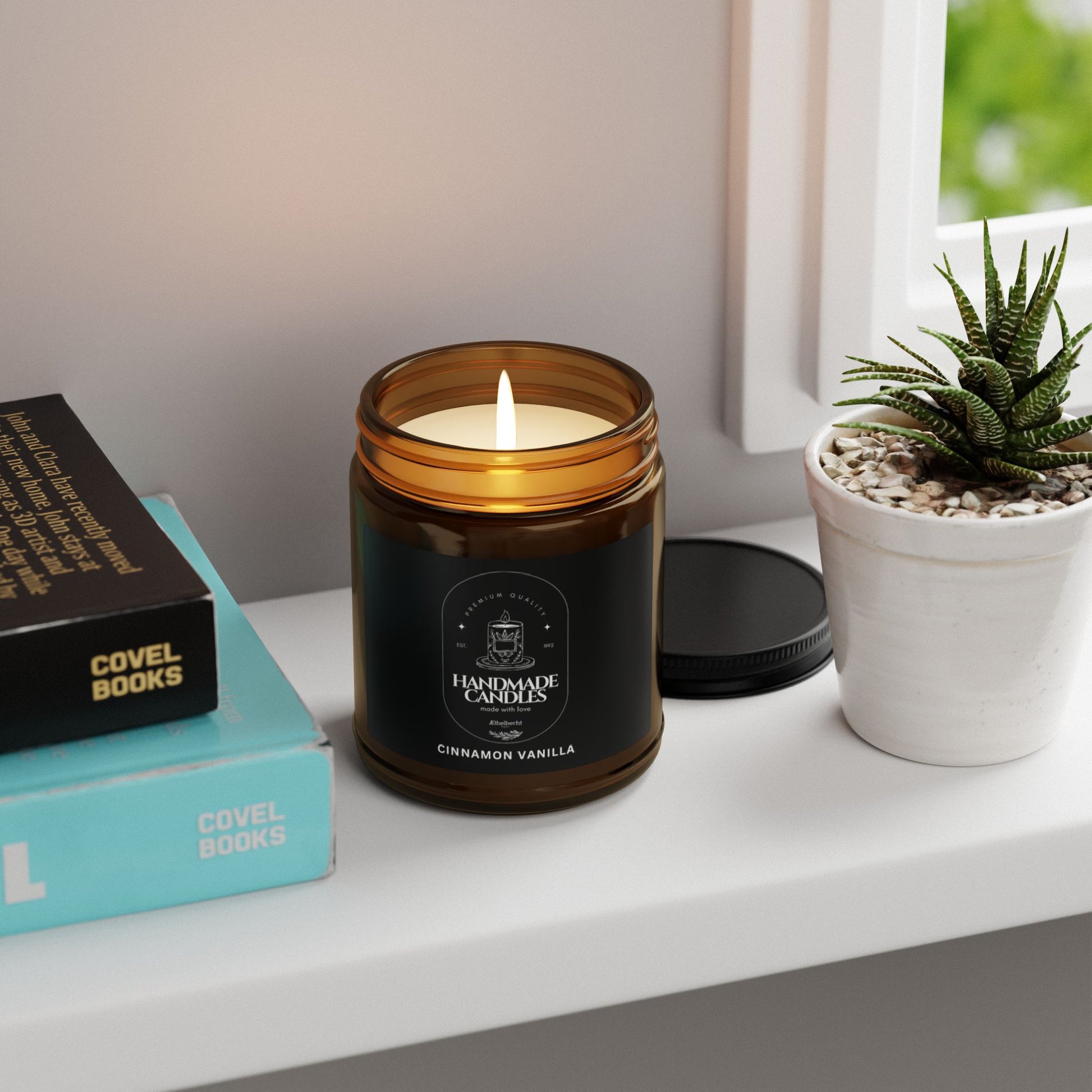 Cinnamon Vanilla Scented  -  Soy Candle