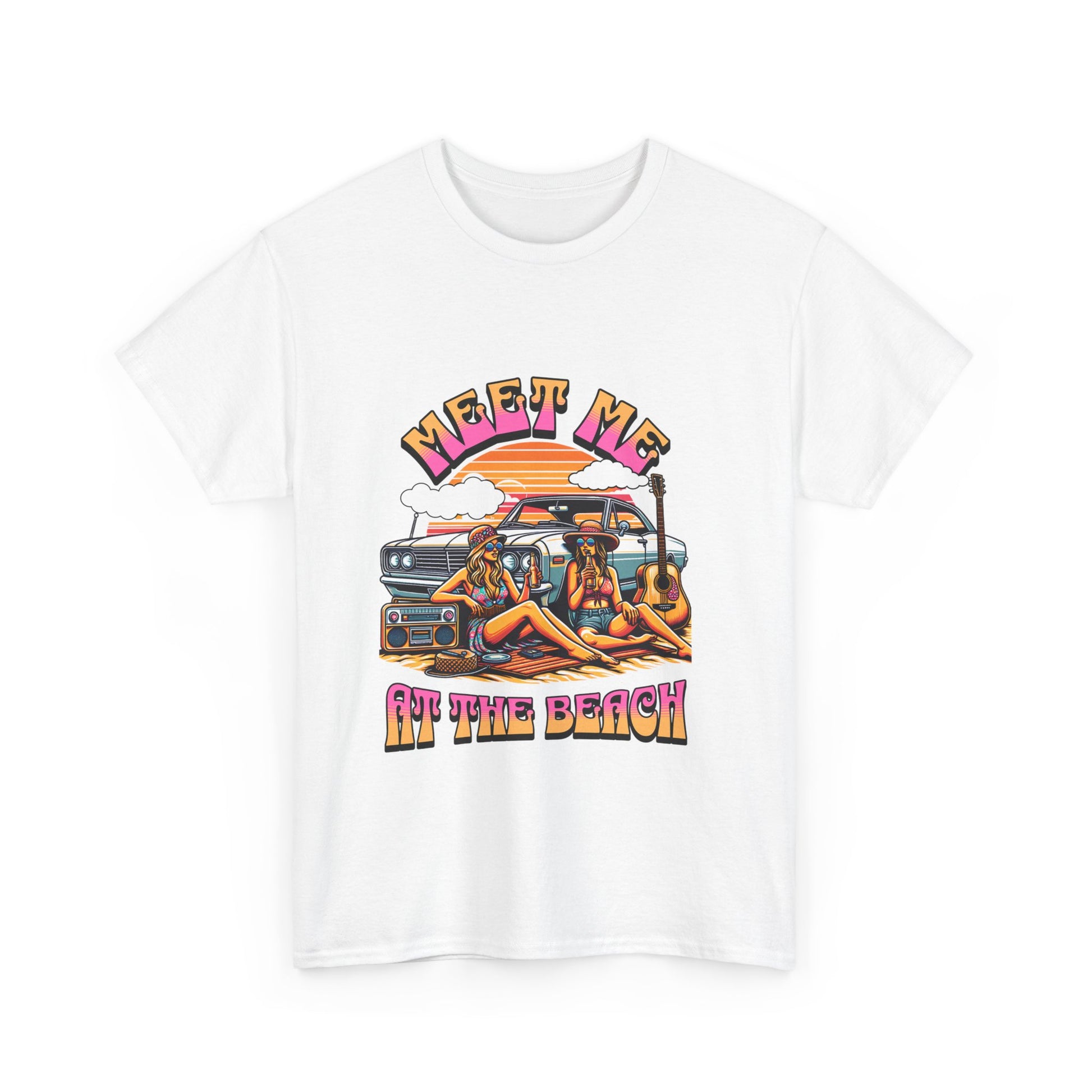 Meet Me at the Beach - Sunset Paradise Heavy Cotton Tee