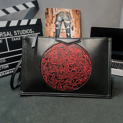 Retro contrast color envelope bag