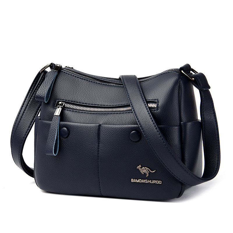 Middle-aged Mom Shoulder Simple All-matching Soft Leather Bag