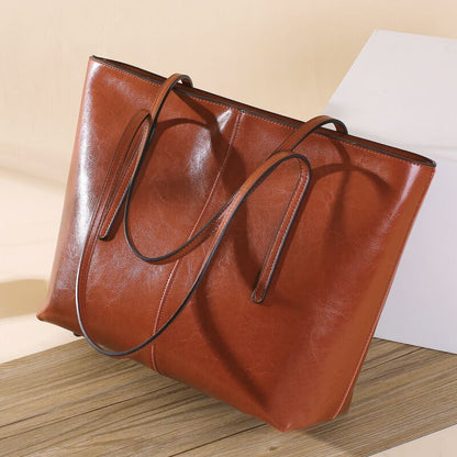 New Women's Fashion Shoulder Cowhide Large Capacity Women's Bag