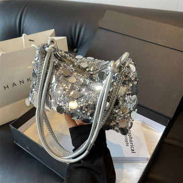 Pouches Women's Sequined Chain Shoulder Messenger Bag