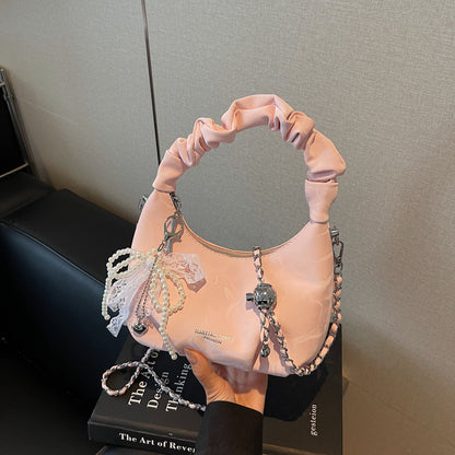 Wild Chain Crossbody Bag Exquisite Pleated