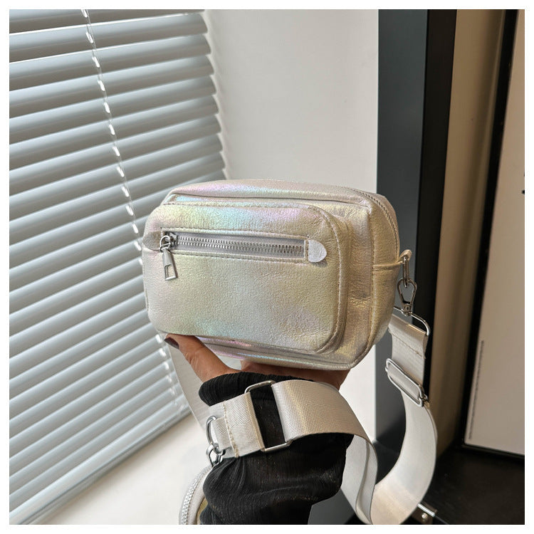 Simple Casual Wide Shoulder Strap Western Style Crossbody Shoulder Commuter Small Square Bag