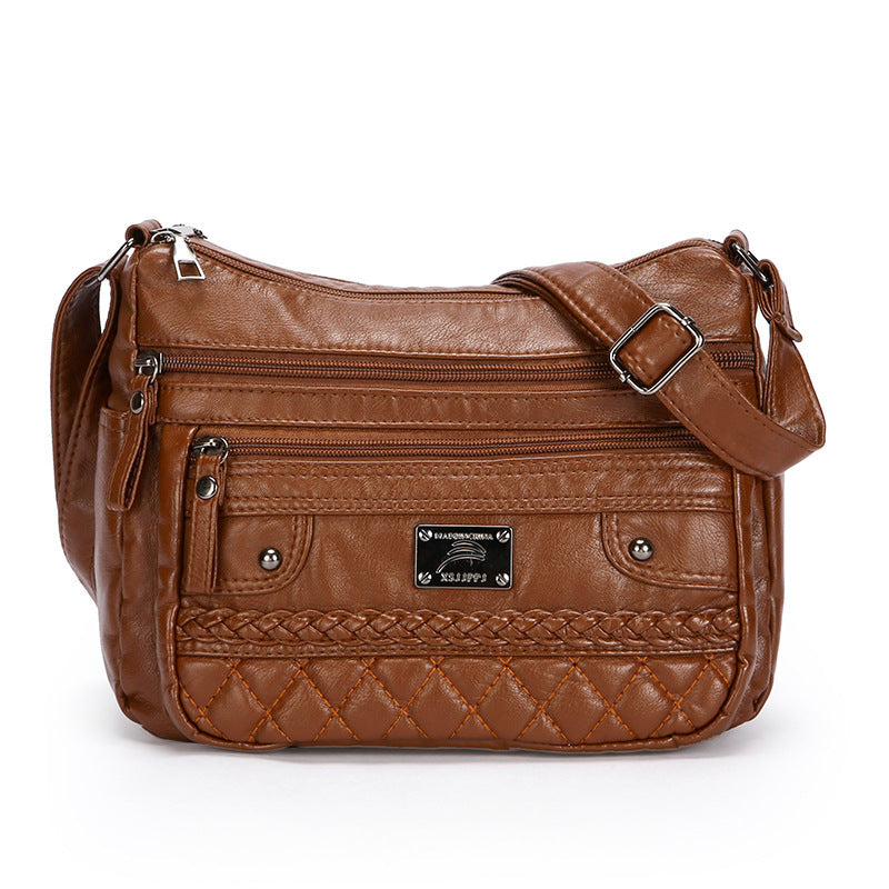 New Fashion Wash Soft Leather Shoulder Bag