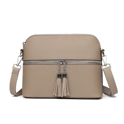 Fashion Casual Large Capacity Shell Bag Top Layer Leather One-shoulder Crossbody Bag