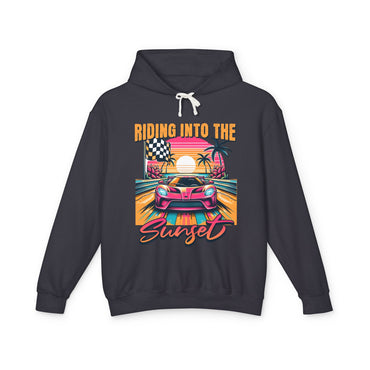 Sunset Street Race Car  Lightweight Hooded Sweatshirt