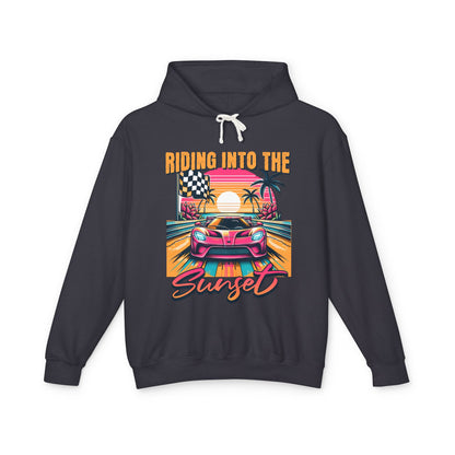 Sunset Street Race Car  Lightweight Hooded Sweatshirt