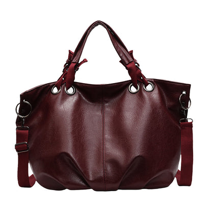 Solid Color Portable One-shoulder Tote Women's Bag