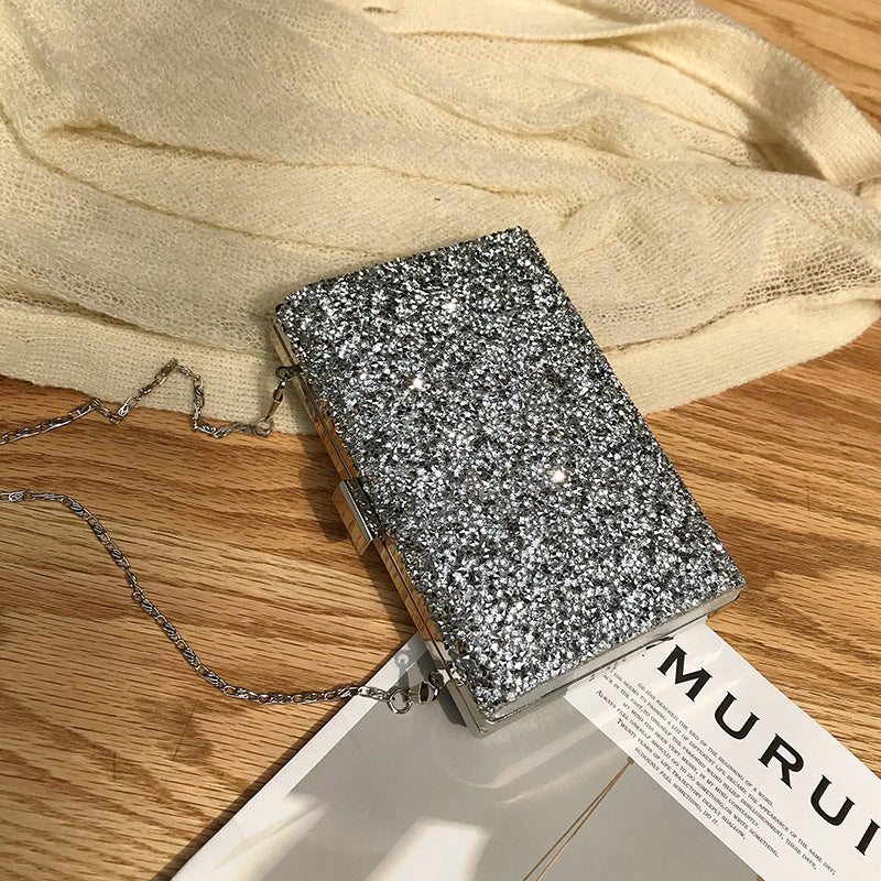 Single shoulder box bag with diamond