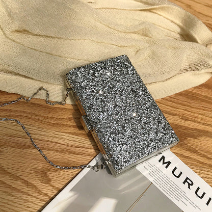 Single shoulder box bag with diamond