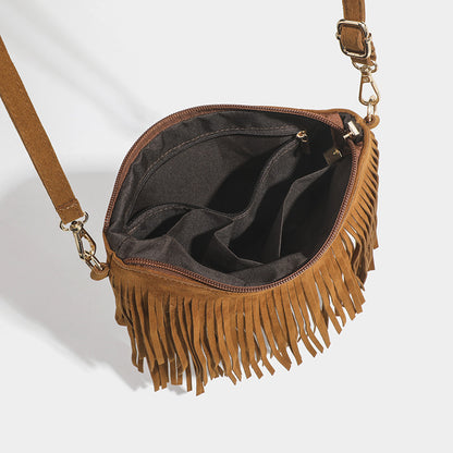 Matte Tassel Vintage Saddle Women's Messenger Bag