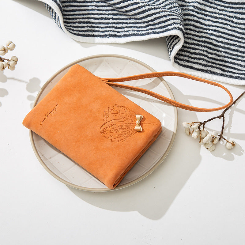 Frosted PU ladies short wallet