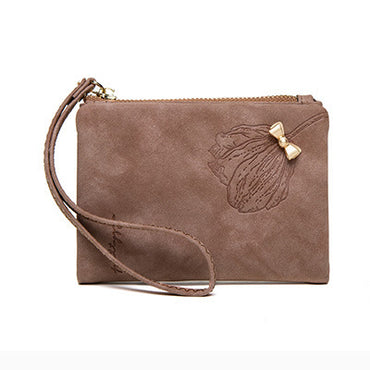 Frosted PU ladies short wallet