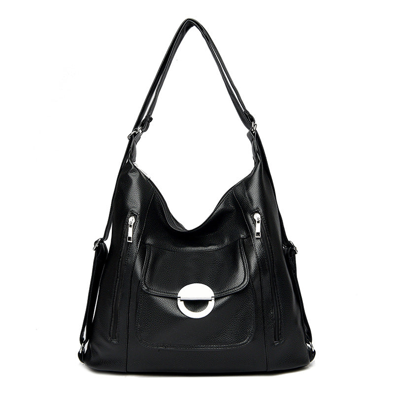 Washed Leather Shoulder Large Capacity Portable Messenger Bag