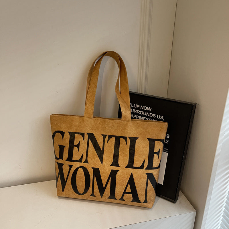 Tyvek Casual Cool Letter Printing Large Capacity Totes