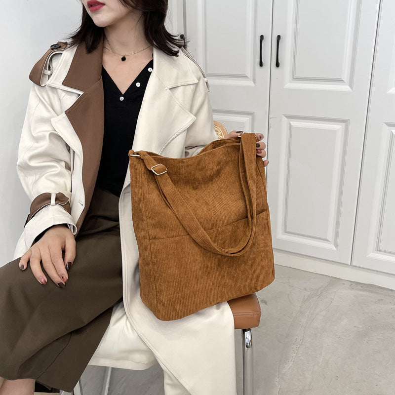 Winter New Women's Large Capacity Literary Canvas Bag