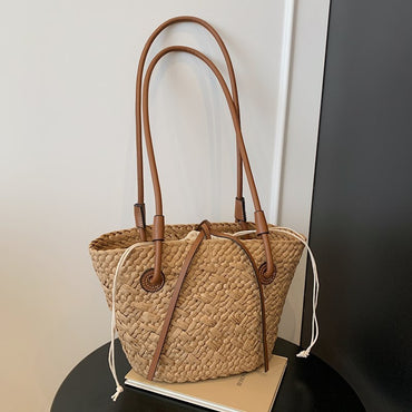 New Large Capacity Shoulder Hand-carrying Dual-use Woven Bag