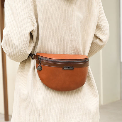Women's Chest Texture Semi-circular Saddle Bag