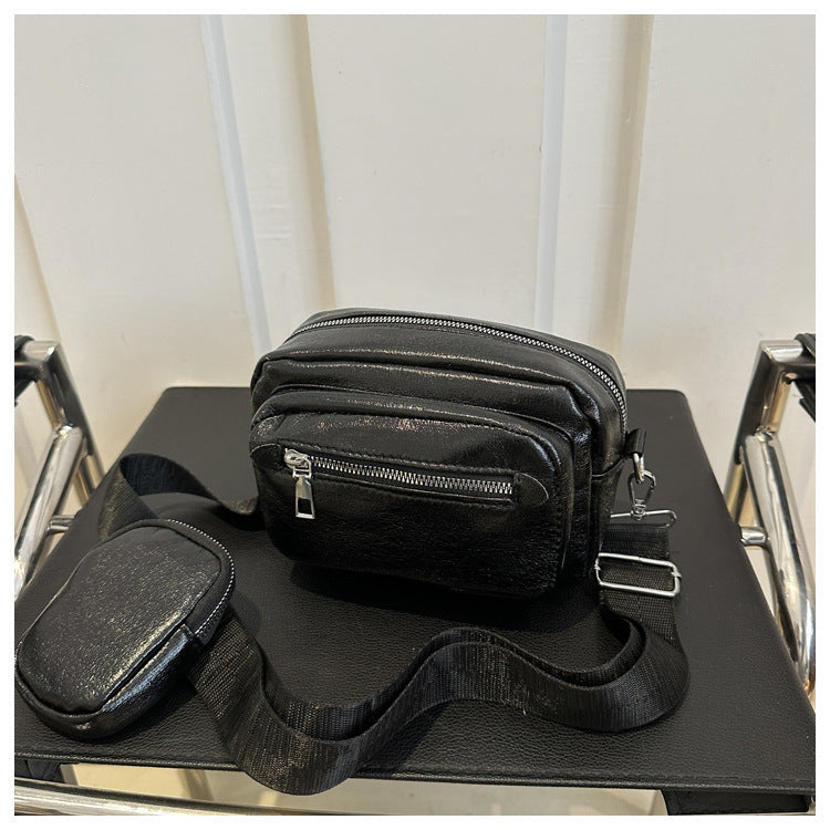 Simple Casual Wide Shoulder Strap Western Style Crossbody Shoulder Commuter Small Square Bag