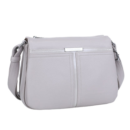 Soft Leather Multi-layer Crossbody Bag For Middle-aged People