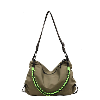 Orange Crossbody Bag Nylon Large Capacity Student Schoolbag