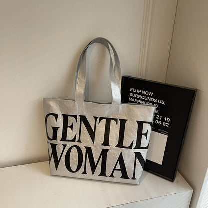 Tyvek Casual Cool Letter Printing Large Capacity Totes