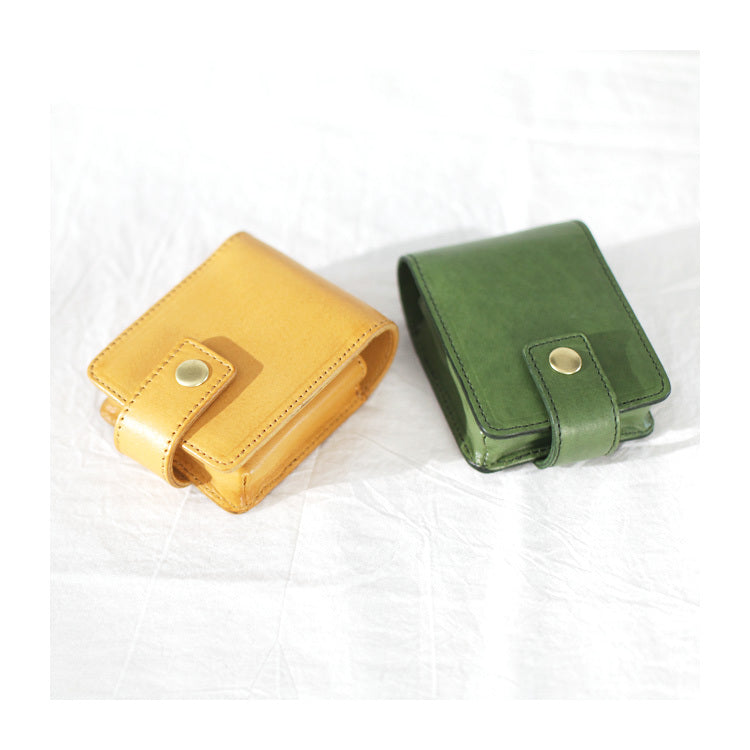 Leather lipstick bag with mirror