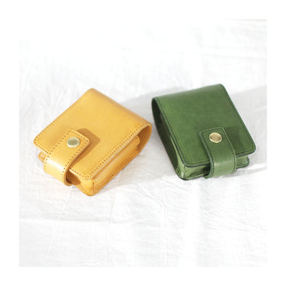 Leather lipstick bag with mirror