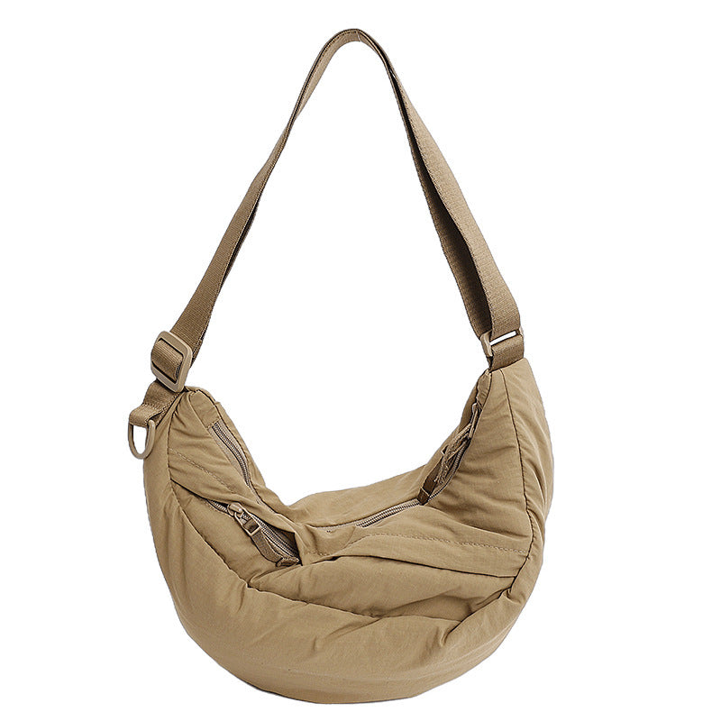 Large Capacity Casual Solid Color Dumpling Bag All-matching