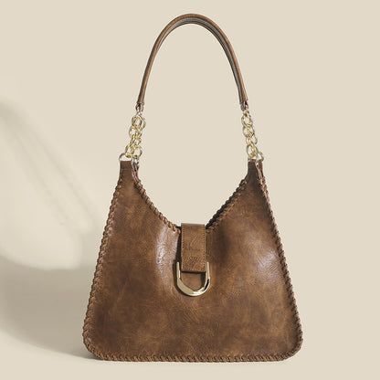 Vintage Weave Soft Leather Shoulder Underarm Bag Handbag