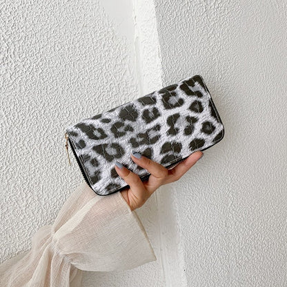 Ladies Leopard Print Zip Wallet