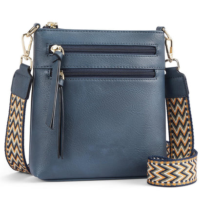 Multi-zipper Pocket Vertical Women's Shoulder Bag