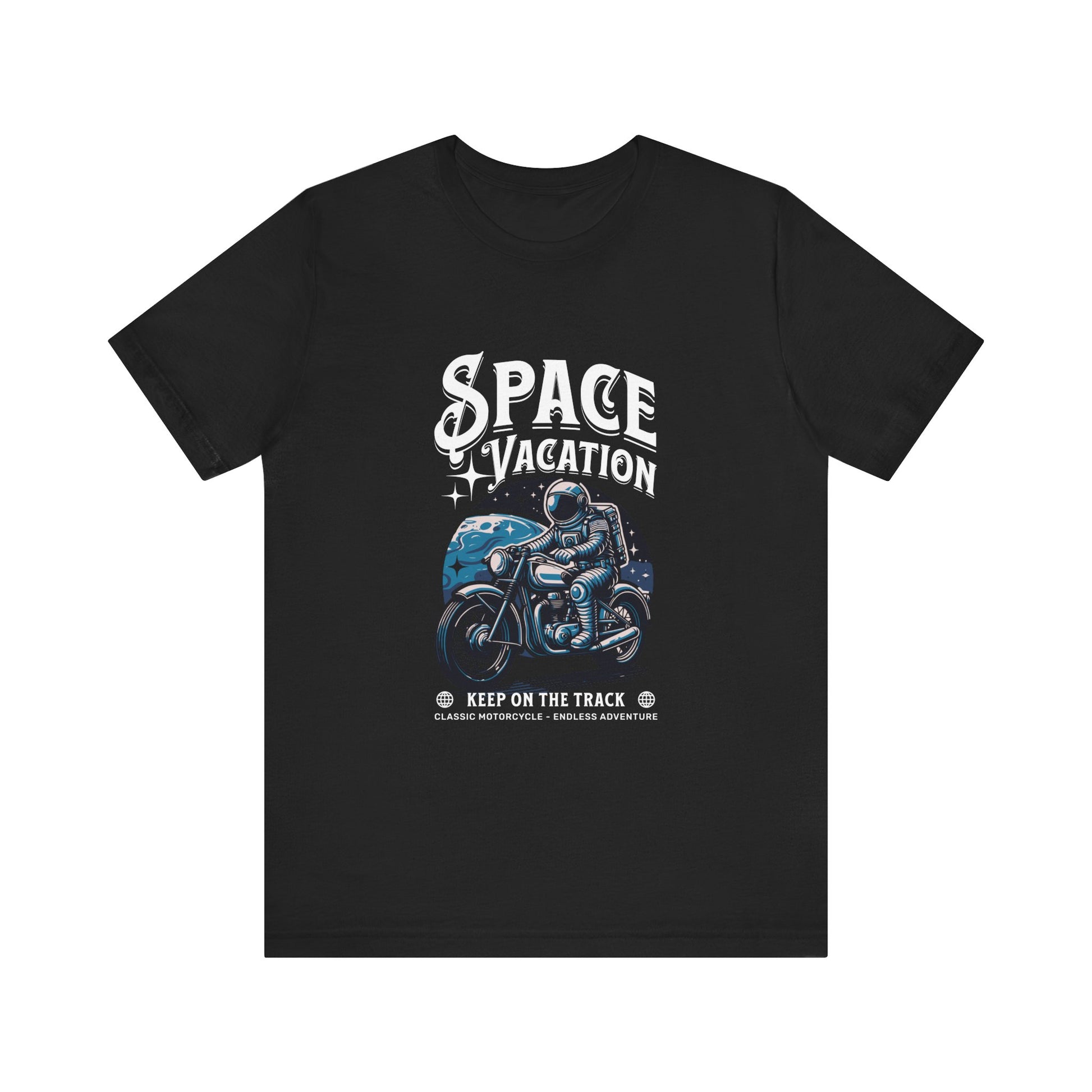 Space Vacation - Astronaut Riding Motorcycle  Jersey Short Sleeve Tee
