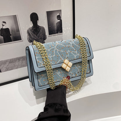 Net Red Bag Chain Crossbody Small Square Bag Double Compartment