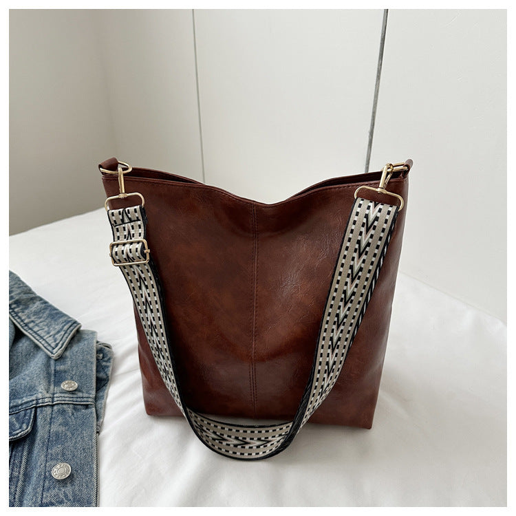 Korean Version Crossbody Wide Shoulder Strap Bag