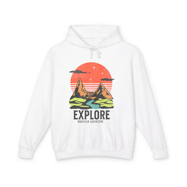 Retro Mountain Adventure Collection - Outdoor Hiking  Lightweight Hooded Sweatshirt