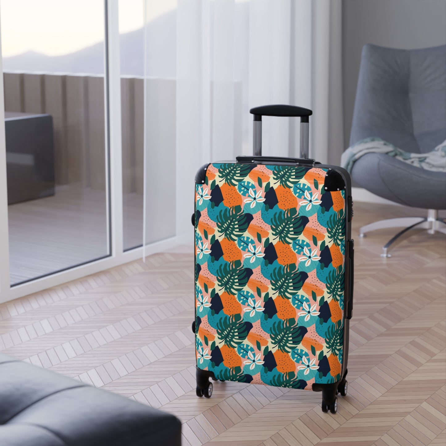 Graphic Leaf Suitcase