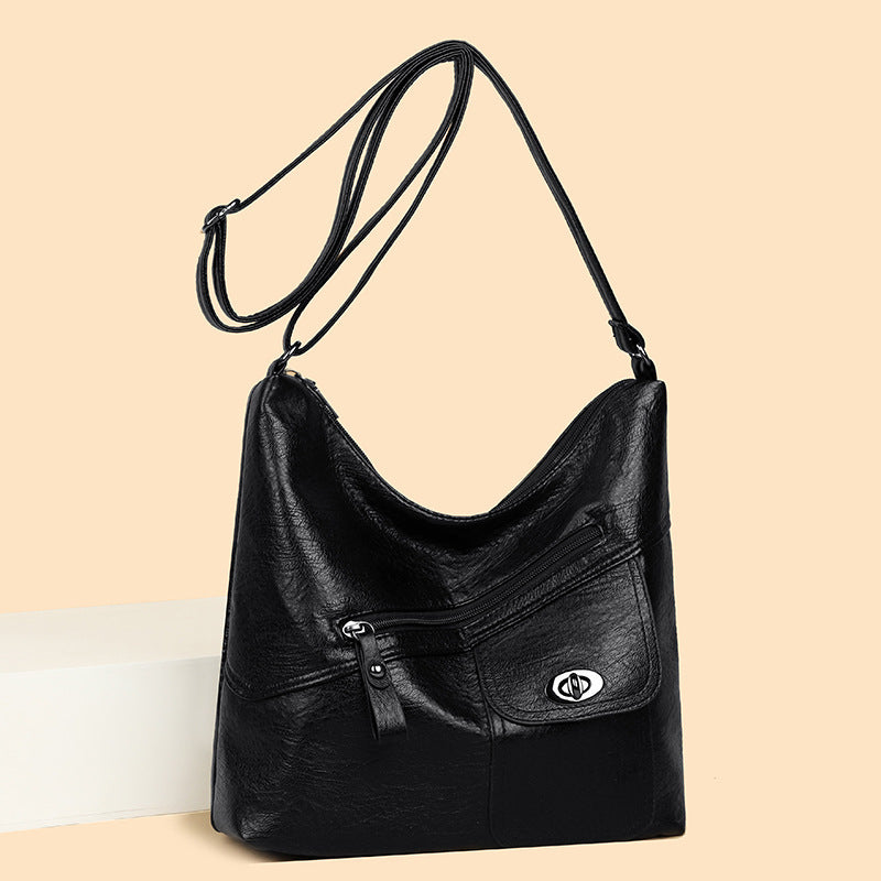 Retro Soft Leather Large Capacity Shoulder Bag