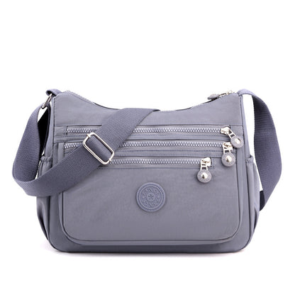 Nylon Cloth Multilayer One Shoulder Bag Lightweight Simple Casual Messenger Bag