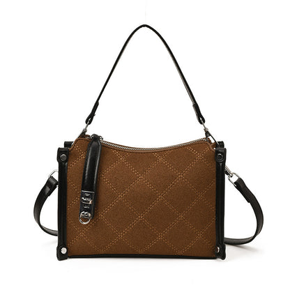 Women's Design Shoulder Messenger Bag High-grade Diamond Plaid