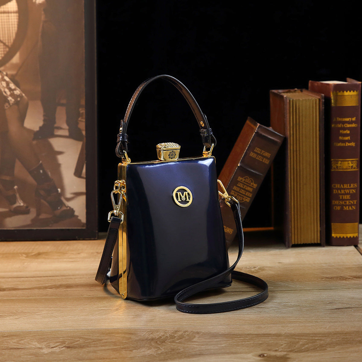 Patent Leather Glossy One Shoulder Can Be Crossbody Bag Light Luxury All-matching