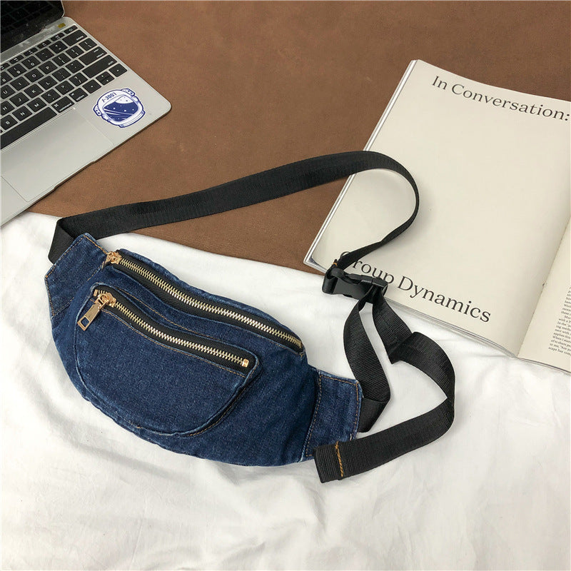 Denim Chest Bag Harajuku Style Ins Japanese And Korean