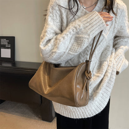 Simple Texture Hobo Fashion All-matching Large Crossbody Bag