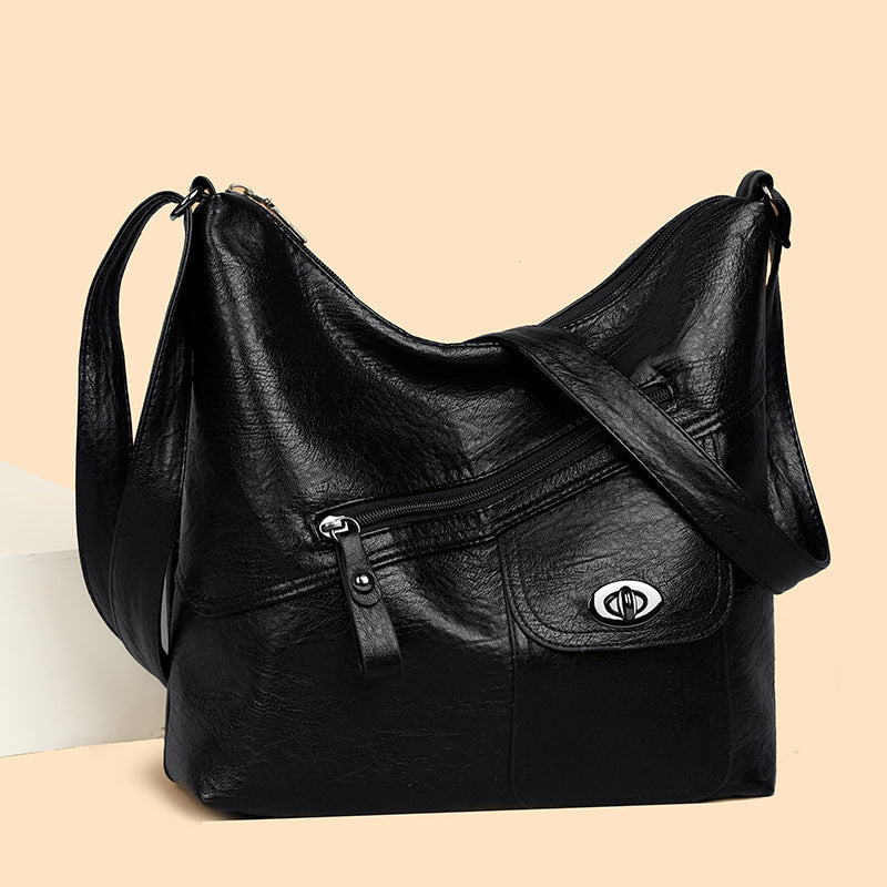 Retro Soft Leather Large Capacity Shoulder Bag