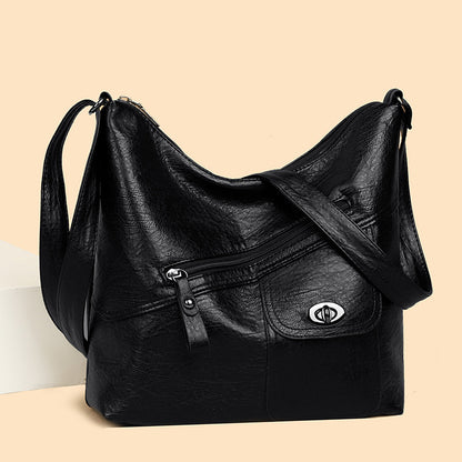 Retro Soft Leather Large Capacity Shoulder Bag