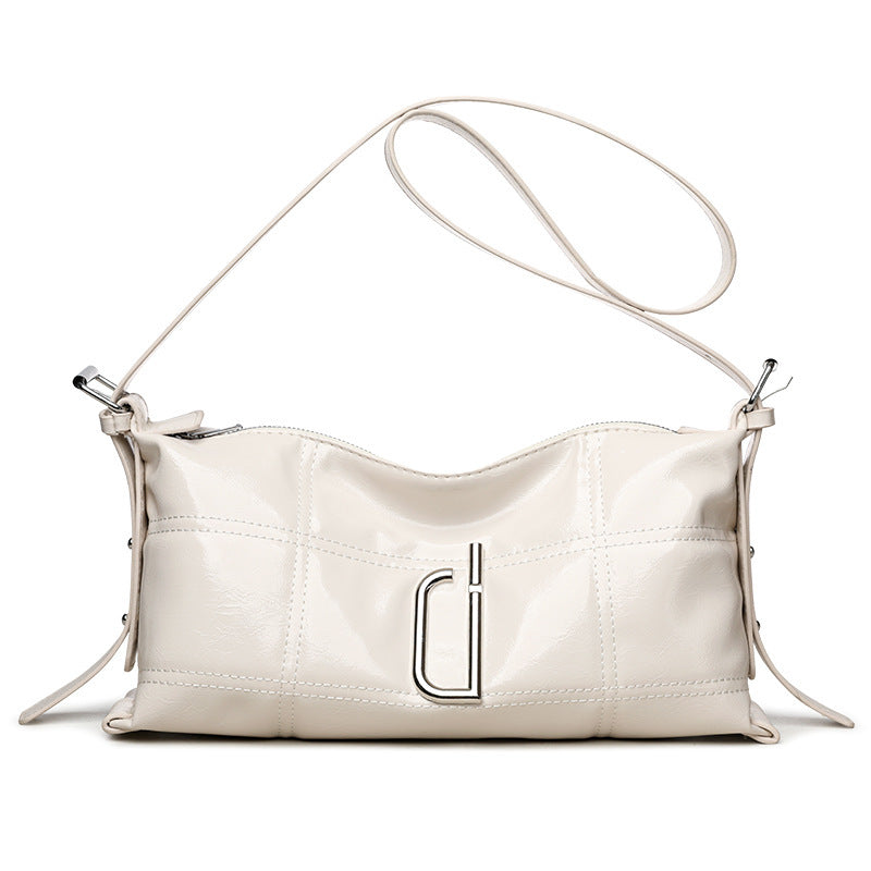 New Pillow Bag Oil Wax Leather Crack Soft Tote Crossbody